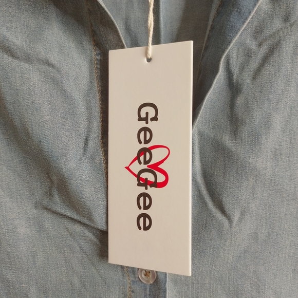 Washed Denim Button Tunic - Picture 4 of 8